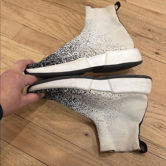 ALO Black and White Speckled Sock Sneakers size 8 - Picture 3 of 9